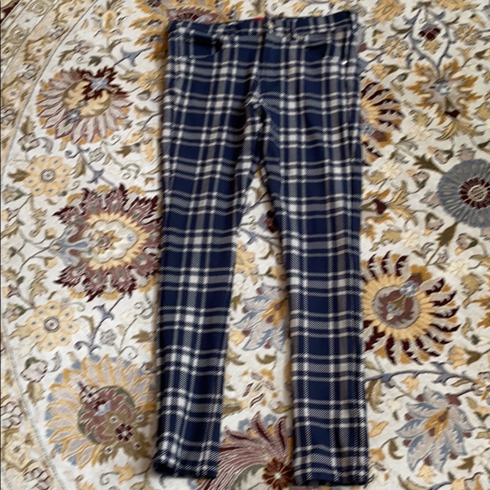 Carolina Herrera plaid stretch paint